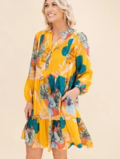 Printed Long Sleeve Midi Dress | S-XL Fall Preview