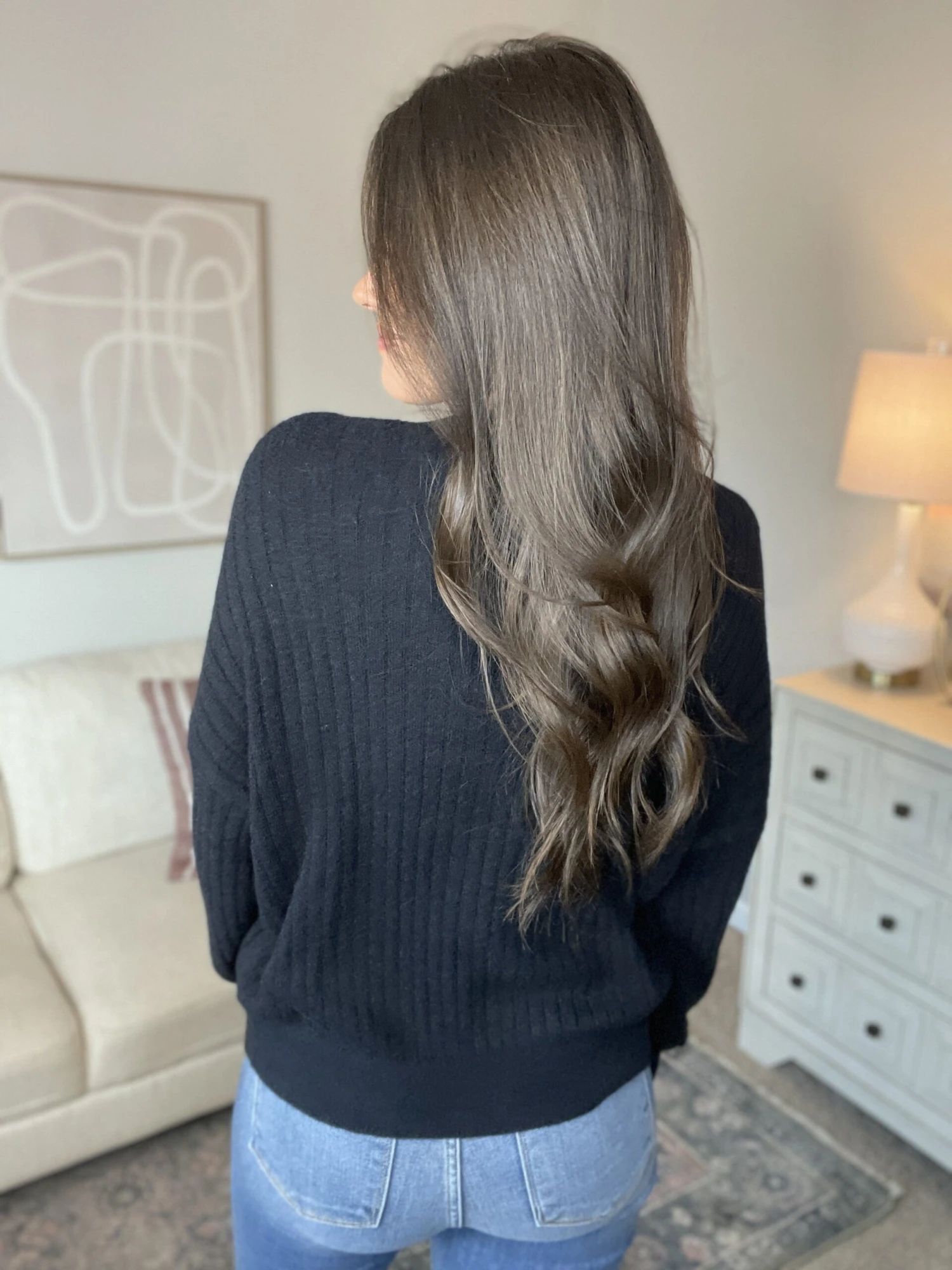 Round Neck Fuzzy Ribbed Dolman Sleeves Top | S - L 4 Round Neck Fuzzy Ribbed Dolman Sleeves Top | S - L - Image 4