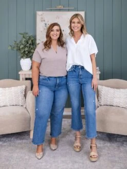 Lovervet High Rise Ankle Slim Wide Jean | 0-15