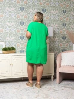 Airflow Solid Color Split Neck Shift Dress | S-3X -Women Clothing Shop 54a7a07a2e5b3f3f735bfdc5ad0e997e