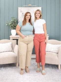 Risen High Rise-Crop Wide Pants | 0-3XL