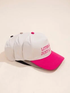 Zenana Literally Just A Girl Two Tone Canvas Cotton Cap | -Women Clothing Shop 54ebe374e2ab942ea37f65d083ac270d