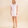 Floral Print Ruffled Short Sleeve A-Line Dress | S-L