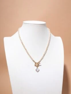 Clover Charm Beaded Toggle Clasp Necklace -Women Clothing Shop 55d5f6393f46263b69f5124c003758cc