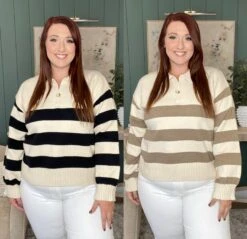 Collared Stripe Sweater | S - L