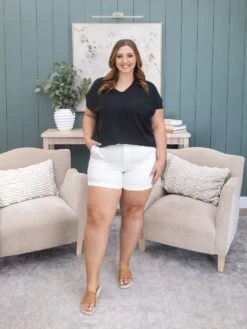 Judy Blue High Waist Cuffed Jogger Shorts | S - 3XL -Women Clothing Shop 572c38aab59c0cb251a120eddb1e6568