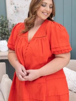 Pleated Ladder Trim Yoke Puff Sleeve Tiered Short Dress | S-3XL -Women Clothing Shop 57b4849ddc40e27ef364eaff0888d9cc