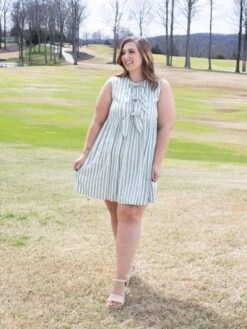 Striped Print Short Dress With Front Bow Detail | S-XL -Women Clothing Shop 584bcd87014e41d9b017c3f4c6770d30