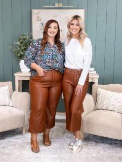 Judy Blue High Waist Tummy Control Faux Leather Crop Wide Leg Pants | 0 - 24 Western -Women Clothing Shop 59cf2be769dc68faa6c6c0f043637ca2