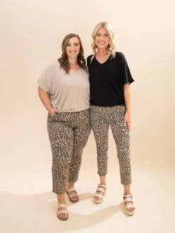 High Rise Cropped Pull On Clean Hem Straight Leg Pant W/ Porkchop Pocket | S-3X