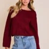 Boat Neck Boxy Sweater | XS - L Le Lis