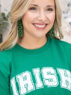 Beaded St. Patrick's Post Earring -Women Clothing Shop 5c4079cee407f1bb41da69ab7223c545