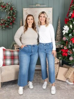 Lovervet High Rise Crop Wide Leg Carpenter Jeans | 0-22