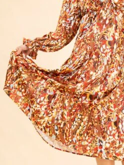 Long Sleeve Deep V Neck Satin Floral Print Tiered Maxi Dress | S-3XL -Women Clothing Shop 5df6c9d6dfaeb00d7a4412136f2a7dfd