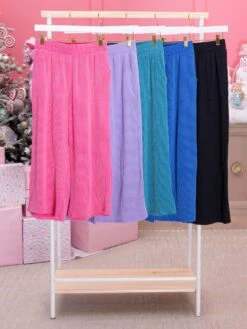 Raised Rib Long Pants With Elastic Waist By DD Design | S - 3XL Pair W/ Sku57744 -Women Clothing Shop 5fadb61d5027b4b67273cf08c0f3bac4