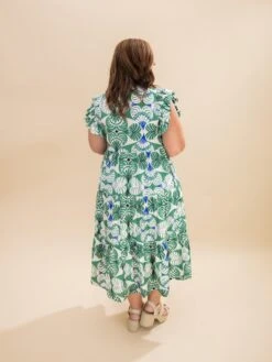 Tiered Geo Floral Print Midi Dress | S-L -Women Clothing Shop 5ff568c4d7869fada726aba0dc0366b2