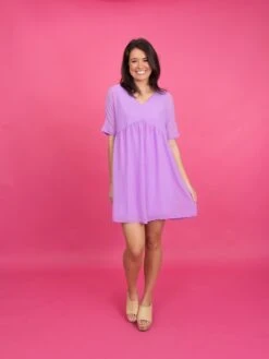 Zenana Swiss Dot V Neck Babydoll Dress | S-XL *Final Sale* -Women Clothing Shop 5fffcf686467e09acb42840bdf6adb75