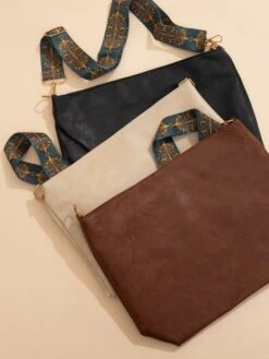 Zenana Retro Pattern Strap Vegan Leather Crossbody Shoulder Bag | *Final Sale*