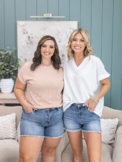 Judy Blue High Waist Vintage Wash Shorts With Fray Hem | S-3XL -Women Clothing Shop 608476098530dafc199bdb0cbb12d747