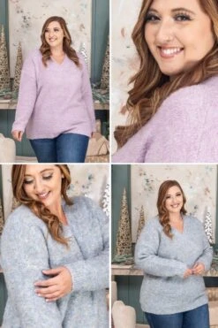 V-Neck Knit Sweater | S - L