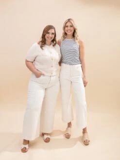 Risen Tummy Control High Rise Wide Adjustable Waistband Jeans | 0-3X