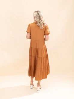 Collard Button Detail Tiered Dress | S-3XL Fall Preview -Women Clothing Shop 626349545df82f810b65ea1efb4ca13e