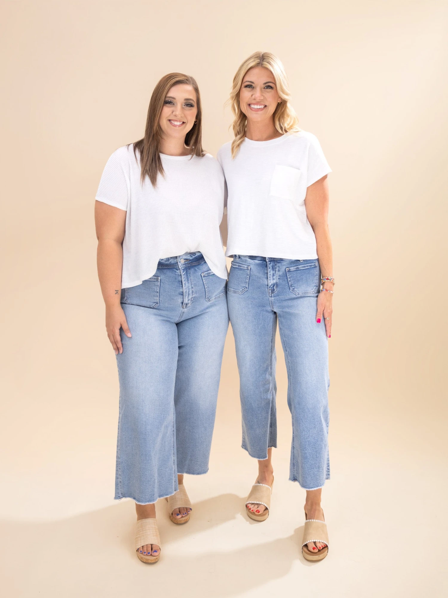 Mica Denim Cropped Wide Leg With Front Pocket Jeans | 0-22W 2 Mica Denim Cropped Wide Leg With Front Pocket Jeans | 0-22W - Image 2