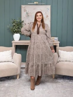 Printed Tiered Layer Maxi Dress | S - L