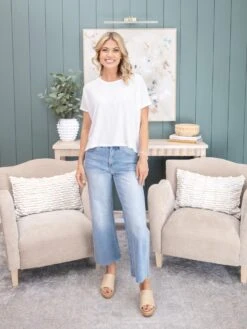 Mica Denim High Rise Wide Raw Hem Jean | 0-15 -Women Clothing Shop 63466498677a11f06fd6c11507f2ec0d