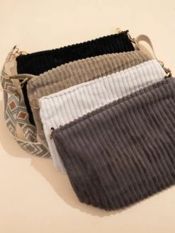 Zenana Corduroy Tote Bag W/ Guitar Shoulder Strap |