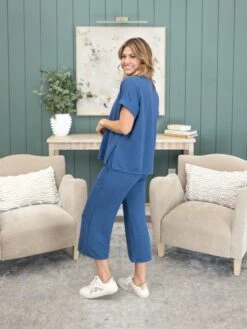 Crinkle Textured Elastic Waist Crop Pants W/Pockets | S-3X Pair W/ Sku53465 -Women Clothing Shop 6602978a3b041739d42230e375f28568