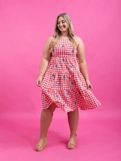 Checkered Star Midi Dress | S - 2XL -Women Clothing Shop 66488287dc042f5480e16fd5c14dbcdb