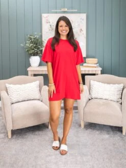 Zenana Round Neck T Shirt Dress | S-L *Final Sale* -Women Clothing Shop 66f8848b5b1982605894e9afa19e4c9f