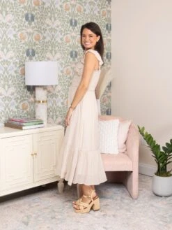 August Sky Smocked Bodice Short Sleeve Midi Dress | S-L -Women Clothing Shop 68343b61e79a82febc6cb345c7bb7aa9