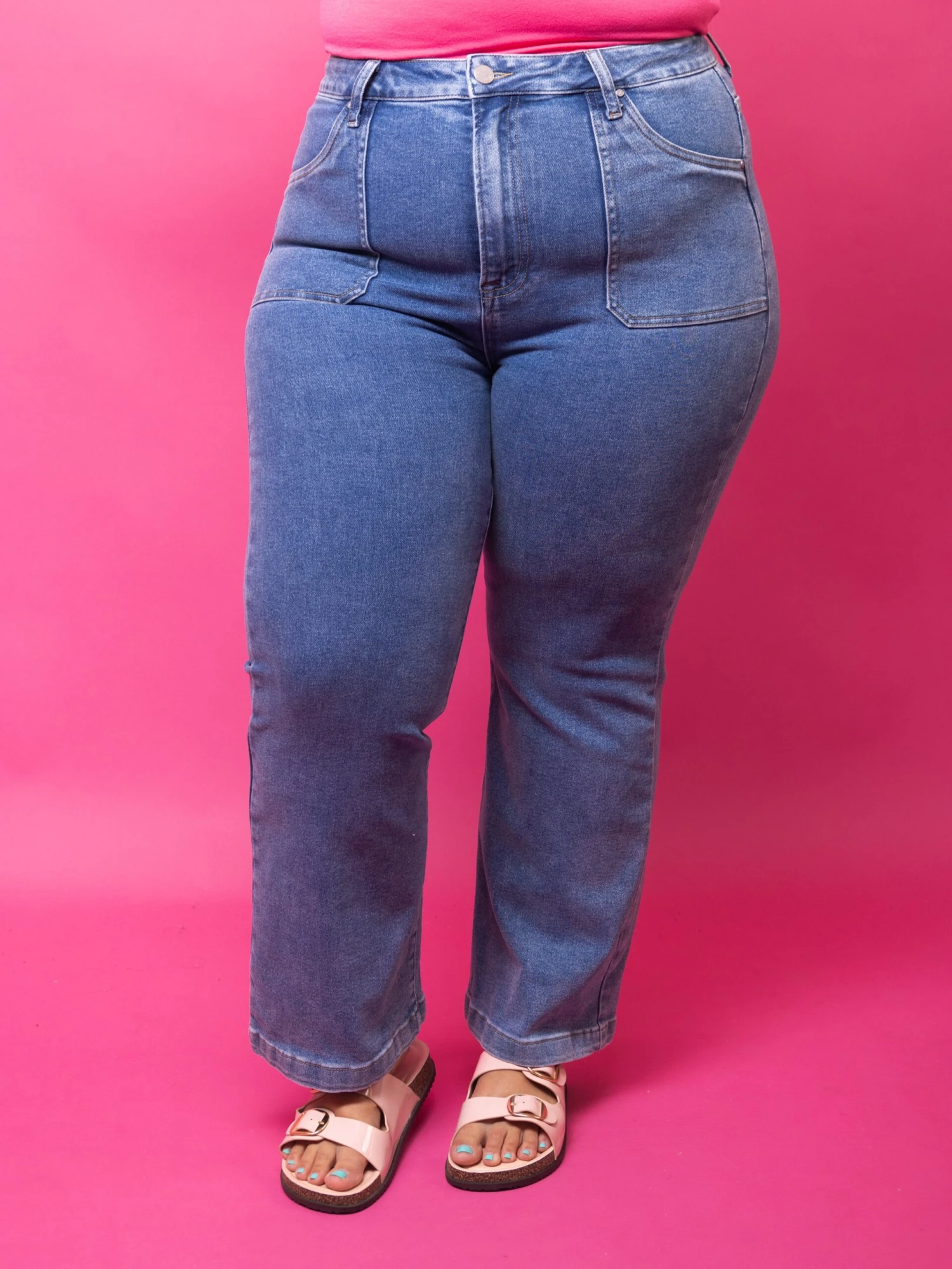 Risen High Rise Ankle Flare Jeans W/ Patch Pockets | 1-3X 2 Risen High Rise Ankle Flare Jeans W/ Patch Pockets | 1-3X - Image 2
