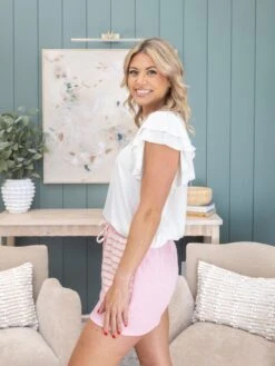 Jacquard Stripe Casual Short | S-3X -Women Clothing Shop 68bd7b6991deefb63fd70a10141686f4