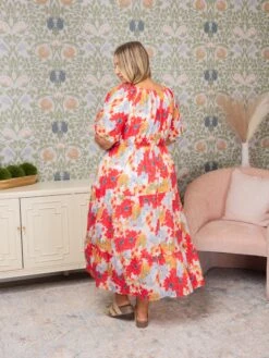 Tiered Puff Sleeve Midi Dress | S-3XL -Women Clothing Shop 68e2633d53fbcadac0b597a07f2cdc5a