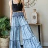 Oli & HaliWashed Tercel Tiered Wide Leg Pants | S-XL
