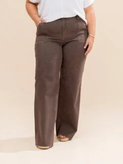 Judy Blue High Waist Retro Wide Yarn Dyed Front Patch Pockets | 0-24