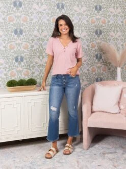 Risen Mid-Rise Crop Flare Button Down Jeans | 0 - 3X -Women Clothing Shop 6c09e2ec456671e4b2fb14267684a425