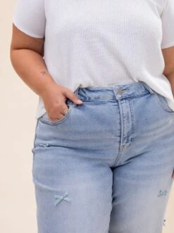 Risen High Rise Crop Barrel Jeans With Ribbon Detail | 0-3XL -Women Clothing Shop 6d6ea7e251890f365d92859961fd88bc