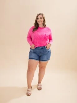 Judy Blue Mid-Rise Dad Shorts With Faux Selvedge Cuff | S-3XL -Women Clothing Shop 6dac5a88b63d9f7c1d542d6eb1daffa0