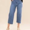 Judy Blue High Waist Wide Crop Classic Raw Hem Jean | 0-24