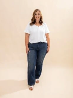 Judy Blue Mid Rise Straight Western Seam Detail Jeans | 0-24W -Women Clothing Shop 6e5652507803eb9d376c2693f1158fbe