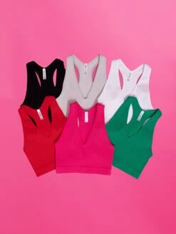 Zenana Ribbed Racerback V Neck Brami | S/M - L/XL *Final Sale*