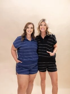 Scuba Stripe Tulip Hem Shorts | S-3XL Pair W/ Sku61502