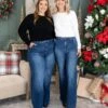 Risen High Rise Wide Leg Slanted Pocket Jeans | 0-3X