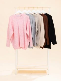 Zenana Melange High Low Hem Pocket Sweater | S/M - L/XL -Women Clothing Shop 70ee93b7ad878528a2f06c2aa6f415ba