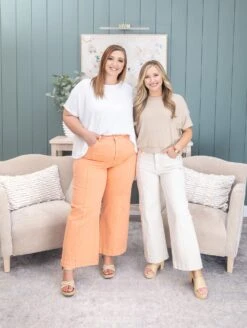 Risen Tummy Control High Rise Crop Wide Leg Jeans | 0-3X