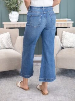 Risen High Rise Crop Wide Front Yoke Detail Jeans | 0-3X -Women Clothing Shop 715f06508bed7204fed7139b1c3de068